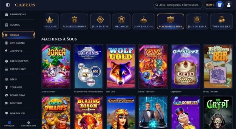 Meilleur cazeus casino en ligne à France